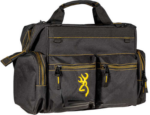 <span style="font-weight:bolder; ">Browning</span> Shooting Bag Black and Gold 18 in. W x 12.5 H 11 D