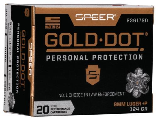 <span style="font-weight:bolder; ">9mm</span> Luger 20 Rounds Ammunition Speer 124 Grain Hollow Point