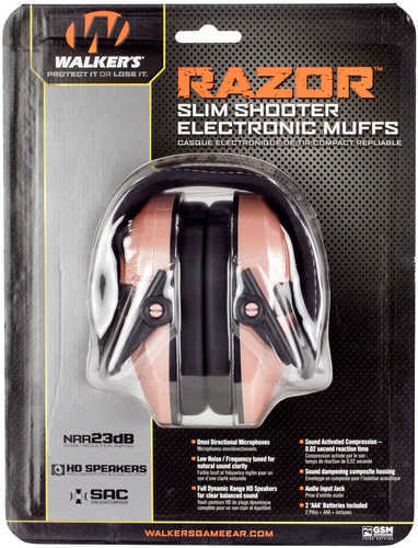 Walker's Game Ear Razor Slim Electronic Earmuff 23 dB Rose Gold GWPRSEMRSG