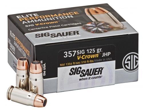 357 Sig 50 Rounds Ammunition Sig Sauer 125 Grain Jacketed Hollow Point