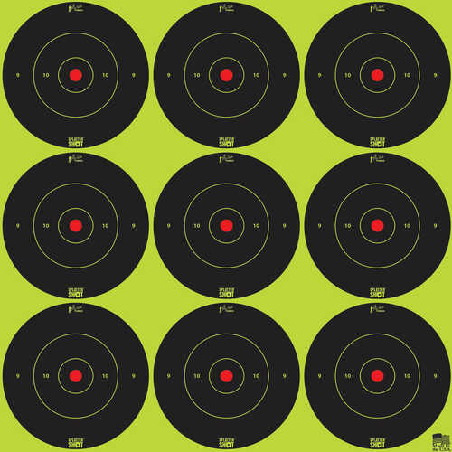 Pro-Shot 2BGREEN108 SplatterShot Peel & Stick Self-Adhesive Black/Yellow Bullseye 2" 12Pk