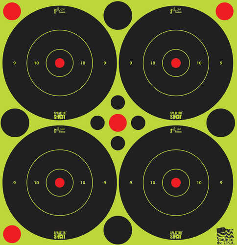 Pro-Shot 3BGREEN48 SplatterShot Peel & Stick Self-Adhesive Black/Green Bullseye 3" 12 Pack