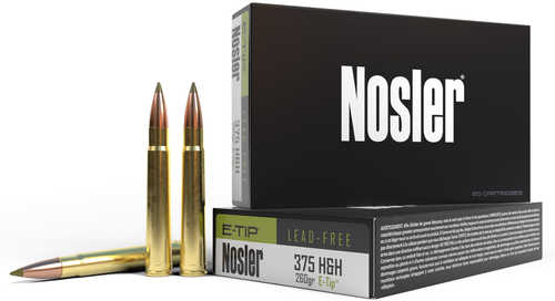 Nosler 40395 E-Tip<span style="font-weight:bolder; "> 375</span> <span style="font-weight:bolder; ">H&H</span> Mag 260 Grain E-Tip Boat-Tail 20 Per Box