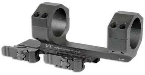 Midwest Industries Inc MIQD34Sm Quick Detach 1-Piece Base & Ring Combo 34mm Black Finish