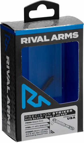 Rival Arms Ra40G001A Precision Striker Compatible With for Glock 9/40 Gen 3/4 17-4 Stainless Steel Black PVD