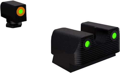 Rival Arms Ra2A231G Tritium Night Sights Fits Glock 42/43 Green With Orange Outline Front Rear