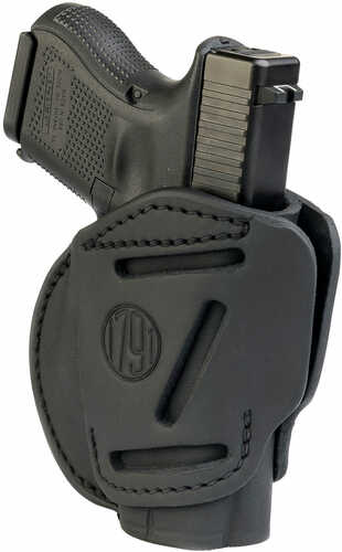 1791 Gunleather 3WH3SBLA 3 Way Fits Glock 26/Ruger LC9/S&W Shield Steerhide Stealth Black