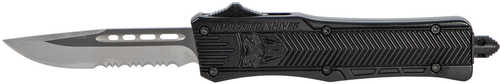 Cobra TEC Knives LLC CTK-1 Small 2.75" 440C Stainless Steel Black Drop Point Serrated Zinc-Aluminum All