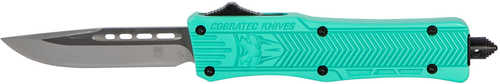 Cobra TEC Knives LLC CTK-1 Small 2.75" 440C Stainless Steel Black Drop Point Tiffany Blue Zinc-Aluminum All