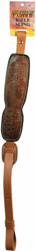 Hunter Company 027191 Cobra Trophy Custom Sling With Turkey Engraving 1" Swivel Leather Brown