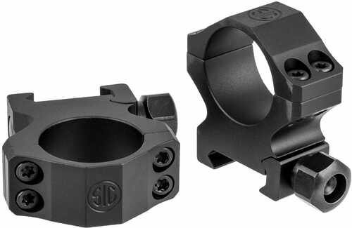 Sig Sauer Electro-Optics SOA10020 Alpha1 Tactical 1" Ring Set Medium Aluminum Black Matte