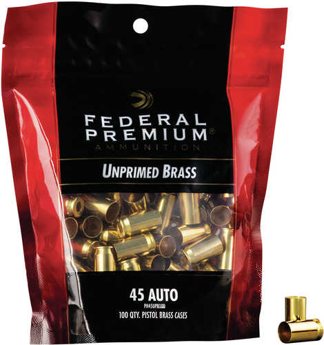 Federal Ph45UPB100 <span style="font-weight:bolder; ">Gold</span> Medal Rifle 45 ACP Brass 100