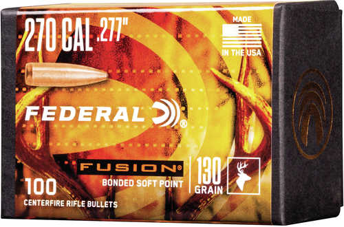 <span style="font-weight:bolder; ">Federal</span> FB277F2 Fusion Component 270 Caliber .277 130 Gr Soft Point 100 Box