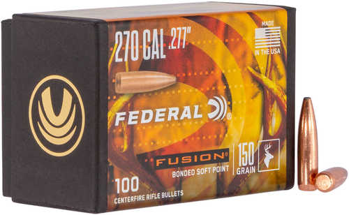 <span style="font-weight:bolder; ">Federal</span> FB277F4 Fusion Component 270 Caliber .277 150 Gr Soft Point 100 Box