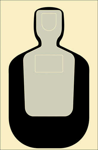 Action Target Inc TQ-19-100 Qualification Hanging Paper 24" X 45" Silhouette Black/Gray 100 Per Box