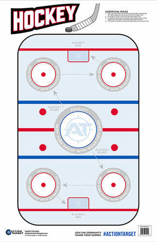 Action Target Inc Gs-Hockey-100100 Bx Hockey Hanging Paper 23" X 35" Hockeye Red/White/Blue 100