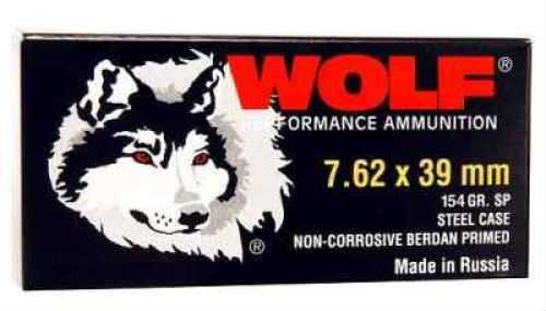7.62X39mm 1000 Rounds Ammunition Wolf Performance Ammo 125 Grain Soft Point