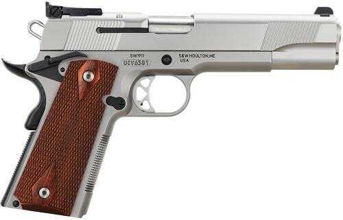 Smith & Wesson SW1911 45 ACP 5" Wood Grip Stainless Steel 8 Round Semi Automatic Pistol 108284