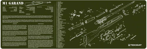 Beck Tek Llc (tekmat) R36m1garand M1 Garand Cleaning Mat Parts Diagram 36" X 12" Od Green