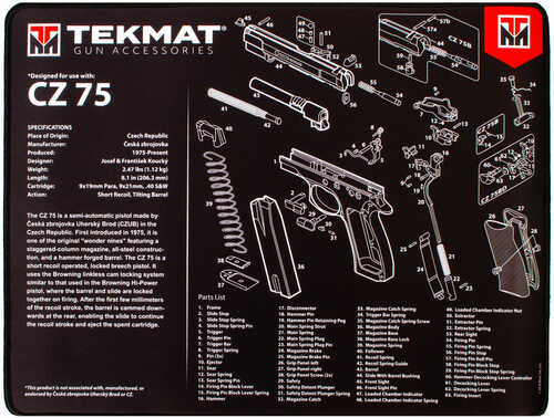 Beck TEK LLC (TEKMAT) R20CZ75 CZ-75 Ultra Premium Cleaning Mat Parts Diagram 20" X 15" Black/White