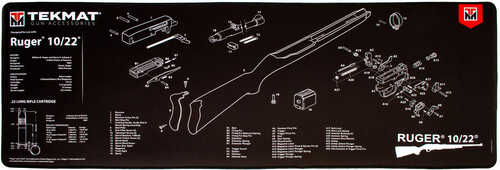 Beck TEK LLC (TEKMAT) R441022 Ruger 10-22 Ultra Premium Cleaning Mat Parts Diagram 44" X 15" Black/White