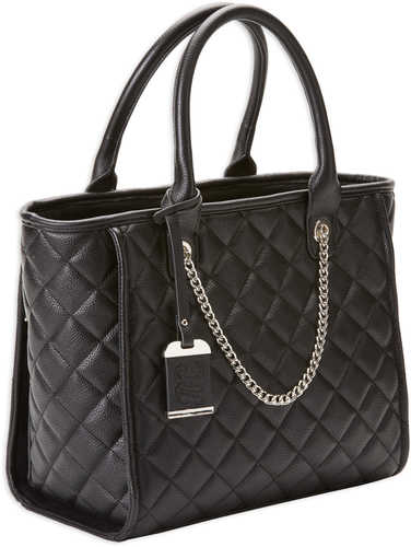 Bulldog Tote Style Purse Quilted Black Nylon Shoulder Most Small Pistols & Revolvers Ambidextrous Hand