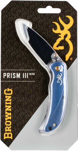 Browning Prism II 2.40" 7Cr17MoV Stainless Steel Drop Point Aluminum Navy Blue Handle Folder