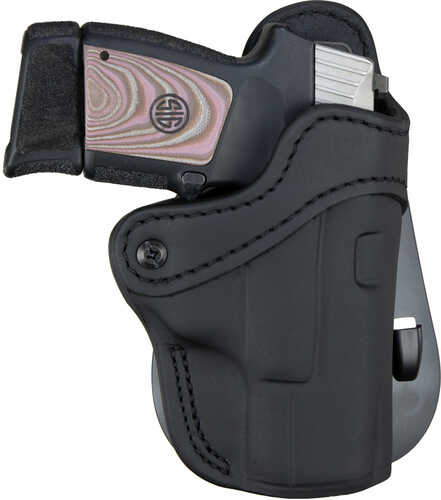 1791 Gunleather ORPDH21SBLR BH2.1 Optic Ready Black Leather OWB for Glock 17/S&W Shield/Sprgfld XD9 Right Hand