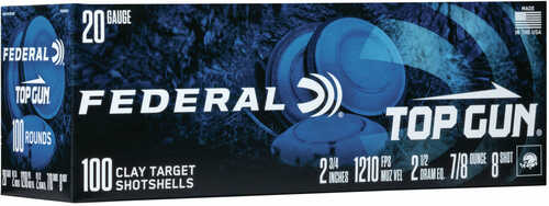 Federal TG201008 Top Gun 20 Gauge 2.75" 7/8 Oz 8 Shot 100 Bx/ 2 Cs