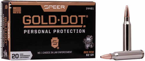 Speer Ammunition Gold Dot 223 Remington 62Gr Hollow Point 20 Round Box 24461