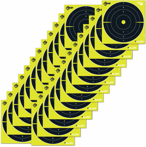 Allen 15213 EZ Aim Splash Non-Adhesive Paper 8" X 8" Bullseye Yellow/Black 25 Pack