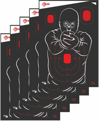Allen 15249 EZ Aim Splash Non-Adhesive Paper 12" X 18" Silhouette/Bad Guy Black/Red 5 Pack