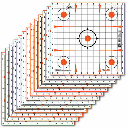 Allen 15333 EZ Aim Paper 12" X Sight-In Grid White/Orange Pack