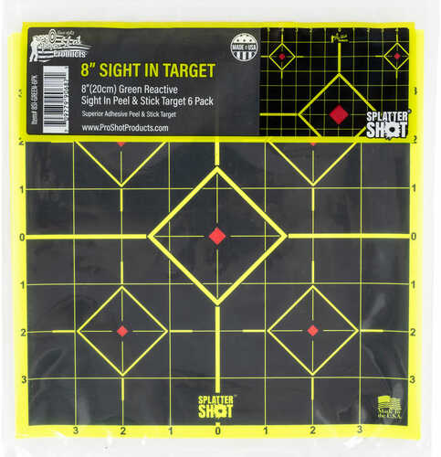 Click to see larger image. Pro-Shot Splatter Sight-In Diamond Self-Adhesive Adhesive Paper Target 8" 6 Per Pack