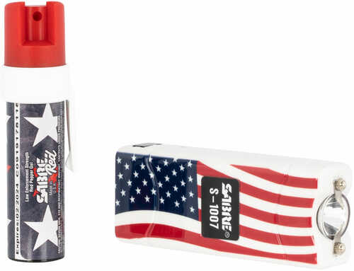 Sabre USA Stun Gun & Pepper Gel Combo 12 ft USA Flag