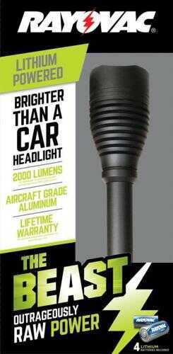 Rayovac / Spectrum RWP123AB Beast Flashlight 2000 Lumens 123A (4) Black
