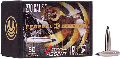 Federal PB277TA1 Terminal Ascent 270 Win .277 136 Grain Polymer, 50 Pack