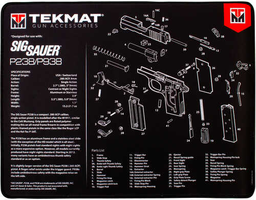 TekMat Ultra 20 Sig Sauer P238 Gun Cleaning Mat-img-0