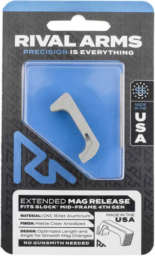 Rival Arms Extended Mag Release Compatible With for Glock Gen 4 Stainless