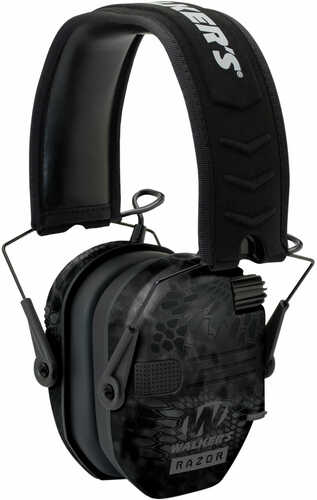 Walkers Razor Slim Electronic Polymer 23 Db Over The Head Typhoon Camo Ear Cups W/Black Band