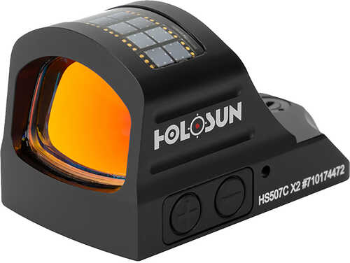 Holosun HS507C-X2 Reflex Sight 1x Selectable Red Reticle Solar/Battery Powered Matte