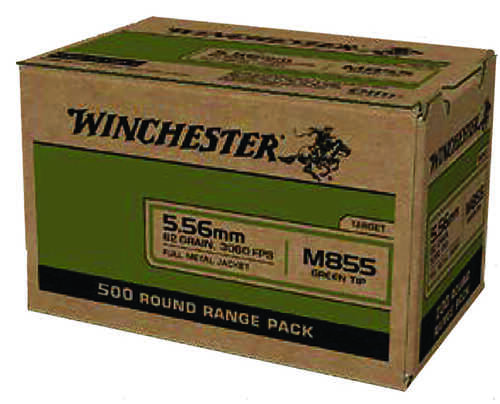 <span style="font-weight:bolder; ">5.56mm</span> Nato 500 Rounds Ammunition Winchester 62 Grain FMJ