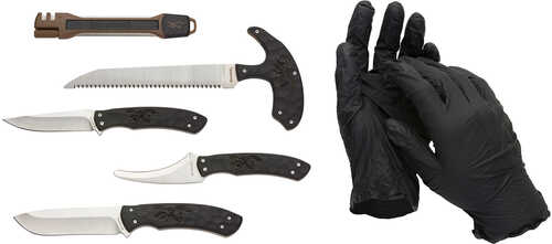 Browning Primal 6-Piece Combo Nylon Tool Roll Skinner Caper Gut Bone Saw Sharpening 8Cr14MoV SS