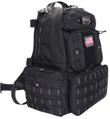 G*Outdoors Tactical Range Backpack PRYM1 Blackout 1000D Nylon 4 Handguns