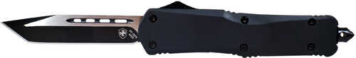 Templar Knife Black Rubber 3.50" Tanto Plain 440C Stainless Steel Coated Aluminum Handle OTF