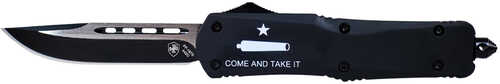 Click to see larger image. Templar Knife Come And Take It 3.50" Drop Point Plain 440C Stainless Steel Black Zinc Aluminum Alloy Handle OTF