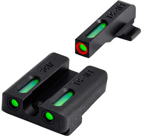 Truglo TG-13SG4A TFX 3-Dot Set Tritium/Fiber Optic Green With White Outline Front Rear Nitride Fortres