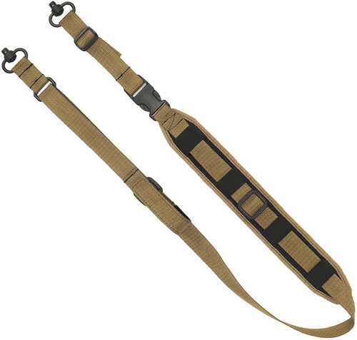Grovtec US Inc GTSL129 QS 2-Point Sentinel Sling With Push Button Swivels 2" W Adjustable Coyote Brown For Rifle/Shotgun