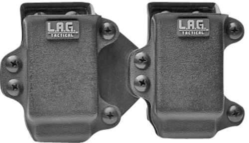 L.A.G Tactical M.C.S Double Pistol 9/40 Magazine Carrier Kydex Black Finish