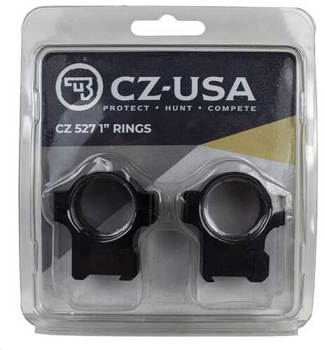 Cz-usa 40088 Scope Ring Set Matte Black Aluminum 1" Tube Dovetail For Cz 527